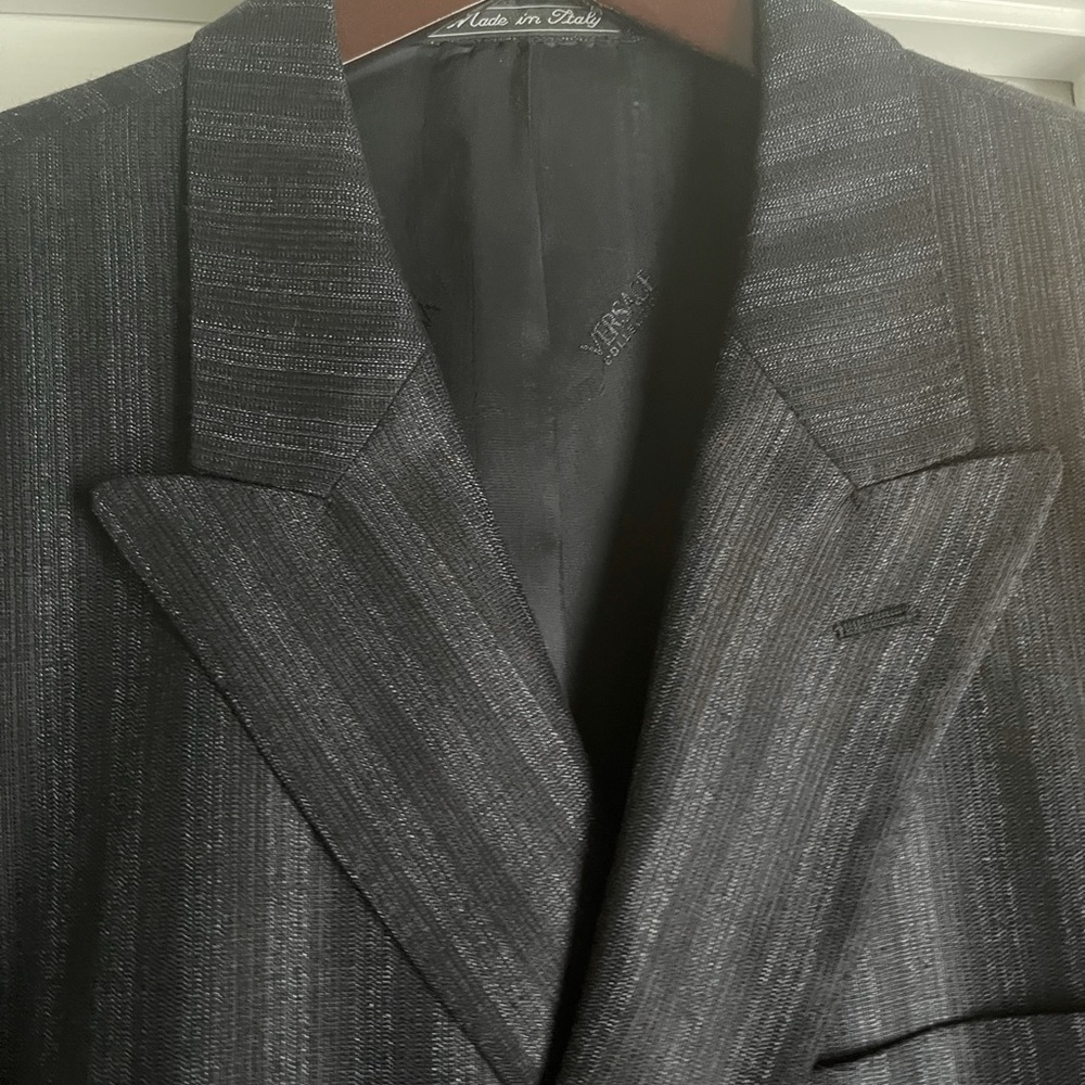 Black Striped Versace Suit Jacket